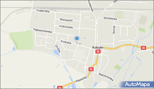 Kobylin powiat krotoszyński, Krobska, mapa Kobylin powiat krotoszyński