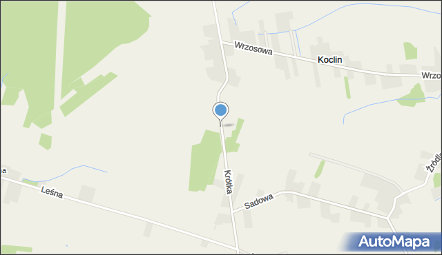 Koclin, Krótka, mapa Koclin