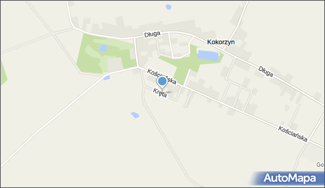 Kokorzyn, Kręta, mapa Kokorzyn