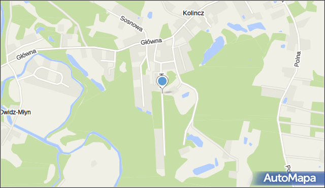 Kolincz, Kręta, mapa Kolincz