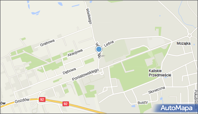 Koło, Króla Kazimierza Wielkiego, mapa Koło