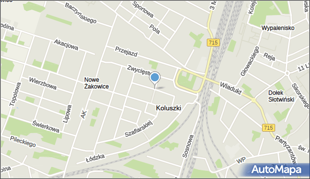 Koluszki, Krasickiego Ignacego, bp., mapa Koluszki