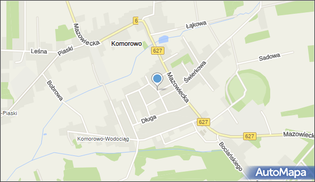 Komorowo gmina Ostrów Mazowiecka, Krzywa, mapa Komorowo gmina Ostrów Mazowiecka