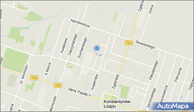 Konstantynów Łódzki, Krzywiec-Okołowicza Mikołaja, mapa Konstantynów Łódzki