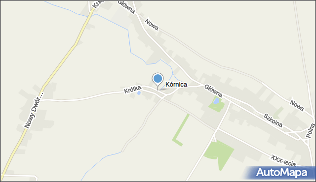 Kórnica, Krótka, mapa Kórnica