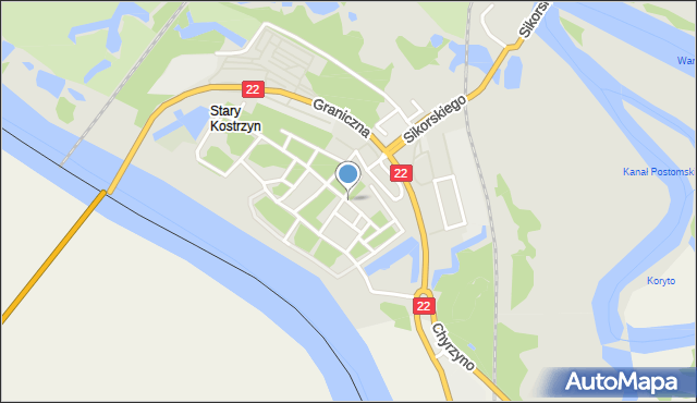 Kostrzyn nad Odrą, Królewska, mapa Kostrzyn nad Odrą