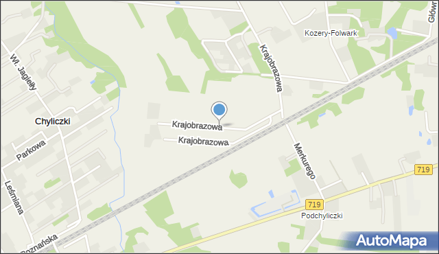 Kozerki, Krajobrazowa, mapa Kozerki