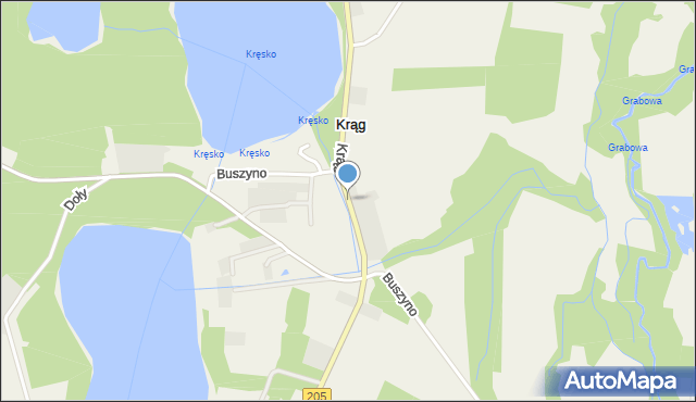 Krąg gmina Polanów, Krąg, mapa Krąg gmina Polanów