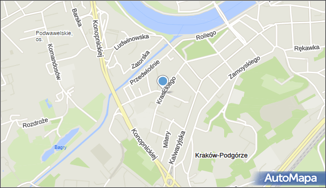 Kraków, Krasickiego Ignacego, bp., mapa Krakowa