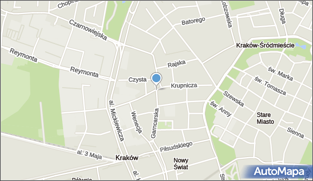 Kraków, Krupnicza, mapa Krakowa