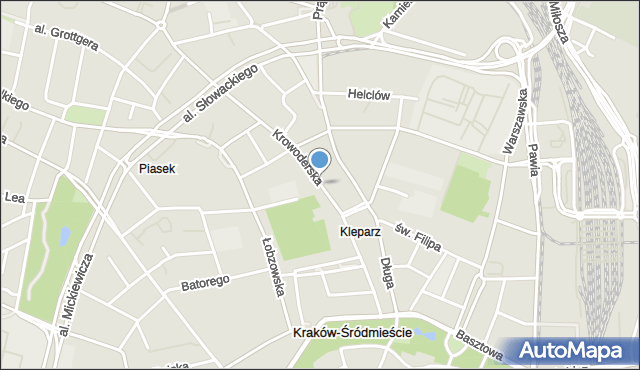 Kraków, Krowoderska, mapa Krakowa