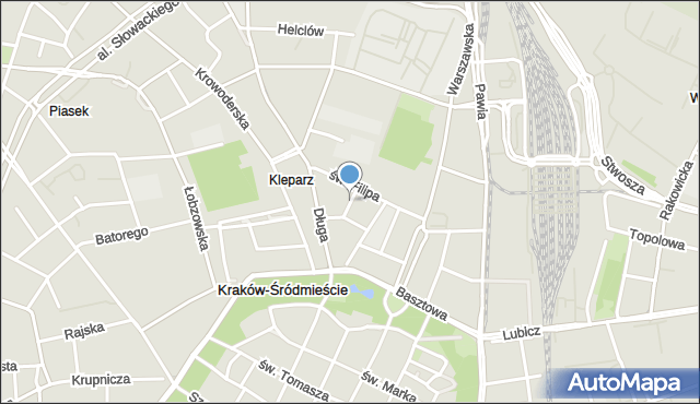 Kraków, Krótka, mapa Krakowa