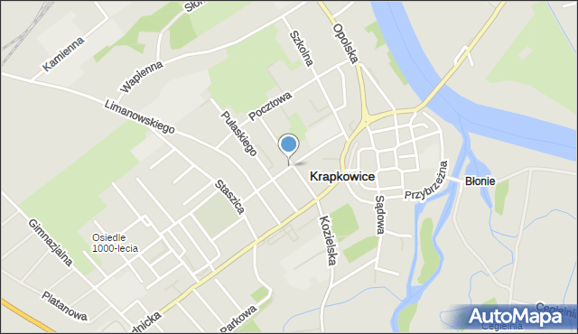 Krapkowice, Krasińskiego, mapa Krapkowice