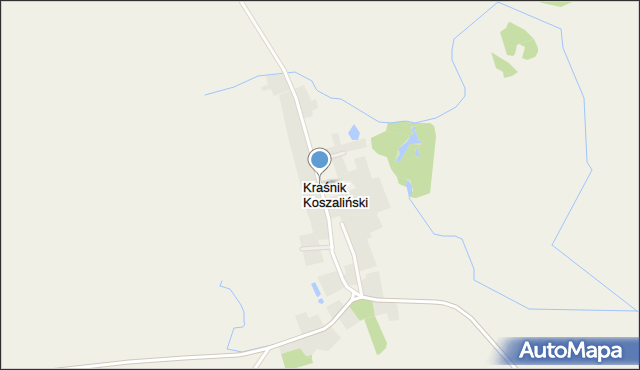 Kraśnik Koszaliński, Kraśnik Koszaliński, mapa Kraśnik Koszaliński