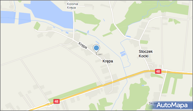 Krępa gmina Jeziorzany, Krępa, mapa Krępa gmina Jeziorzany