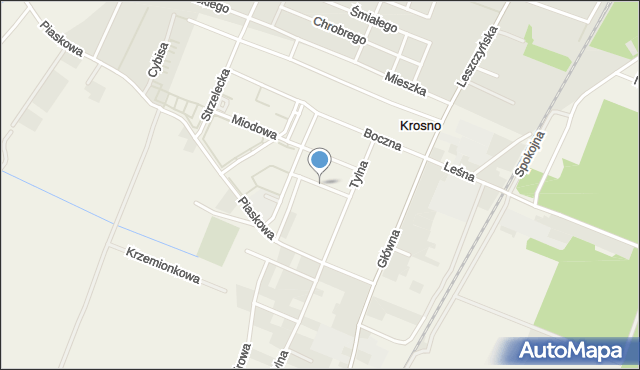 Krosno gmina Mosina, Krótka, mapa Krosno gmina Mosina