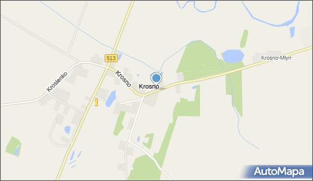 Krosno gmina Pasłęk, Krosno, mapa Krosno gmina Pasłęk