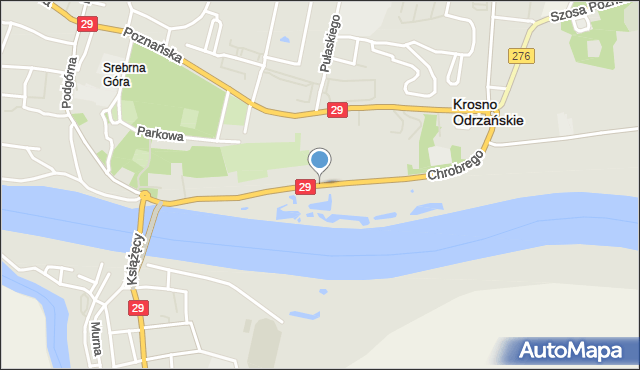 Krosno Odrzańskie, Króla Bolesława Chrobrego, mapa Krosno Odrzańskie