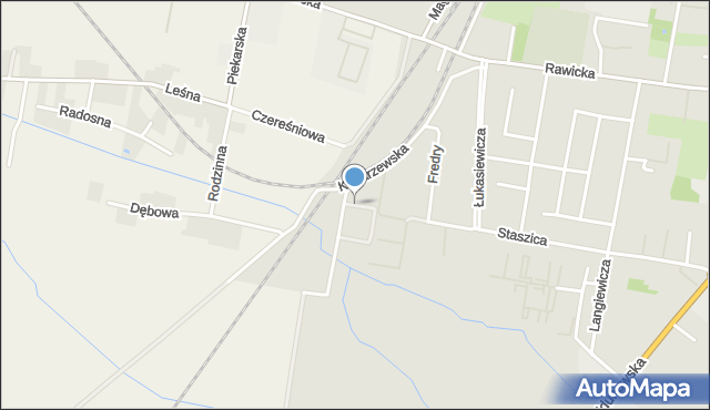 Krotoszyn, Krasińskiego, mapa Krotoszyna