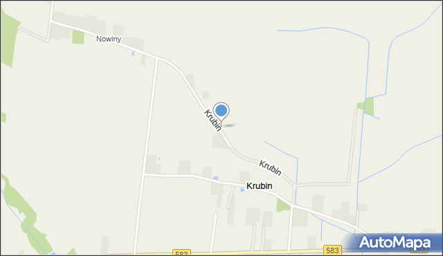 Krubin gmina Sanniki, Krubin, mapa Krubin gmina Sanniki