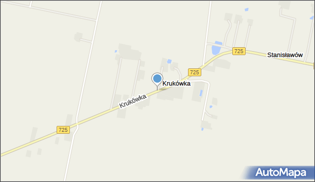 Krukówka gmina Biała Rawska, Krukówka, mapa Krukówka gmina Biała Rawska