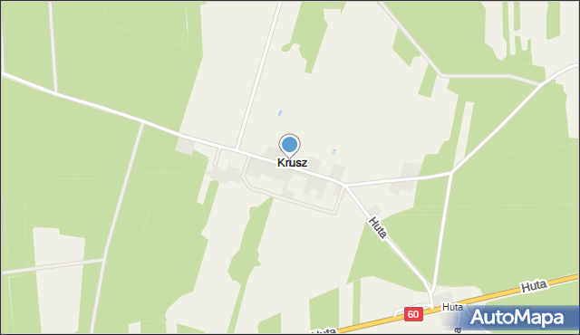 Krusz gmina Glinojeck, Krusz, mapa Krusz gmina Glinojeck