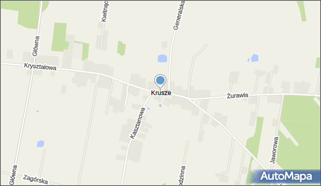 Krusze gmina Klembów, Krusze, mapa Krusze gmina Klembów