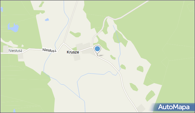 Krusze gmina Myślibórz, Krusze, mapa Krusze gmina Myślibórz