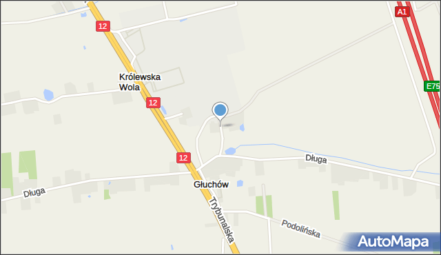 Kruszów, Krzywa, mapa Kruszów