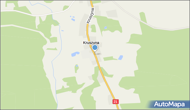 Kruszyna gmina Kobylnica, Kruszyna, mapa Kruszyna gmina Kobylnica