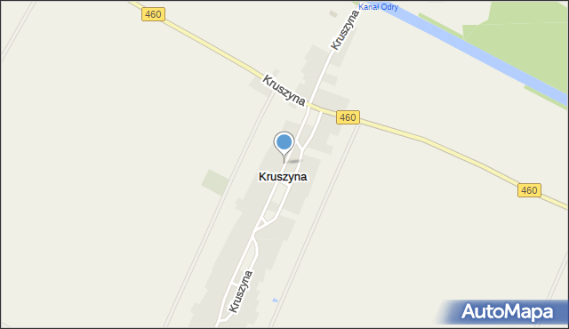 Kruszyna gmina Skarbimierz, Kruszyna, mapa Kruszyna gmina Skarbimierz