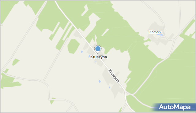 Kruszyna gmina Trojanów, Kruszyna, mapa Kruszyna gmina Trojanów