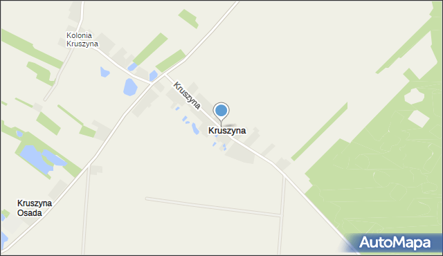 Kruszyna gmina Wielgomłyny, Kruszyna, mapa Kruszyna gmina Wielgomłyny