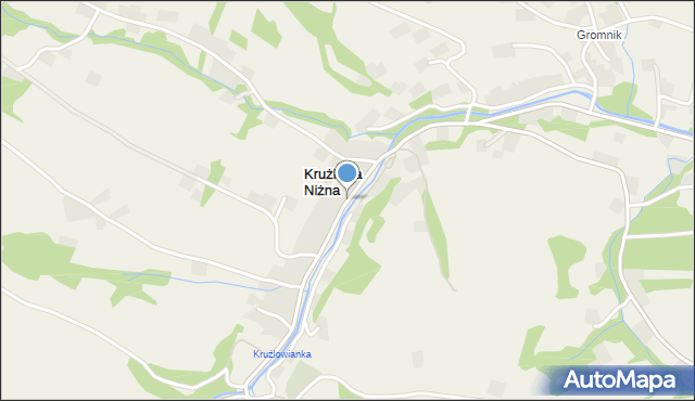 Krużlowa Niżna, Krużlowa Niżna, mapa Krużlowa Niżna