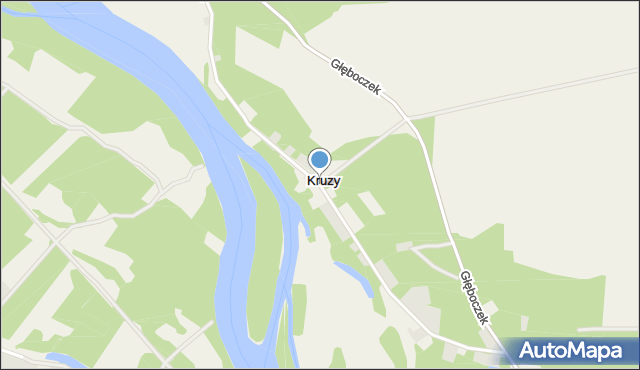 Kruzy gmina Perlejewo, Kruzy, mapa Kruzy gmina Perlejewo