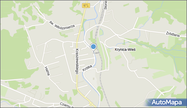 Krynica-Zdrój, Krótka, mapa Krynica-Zdrój