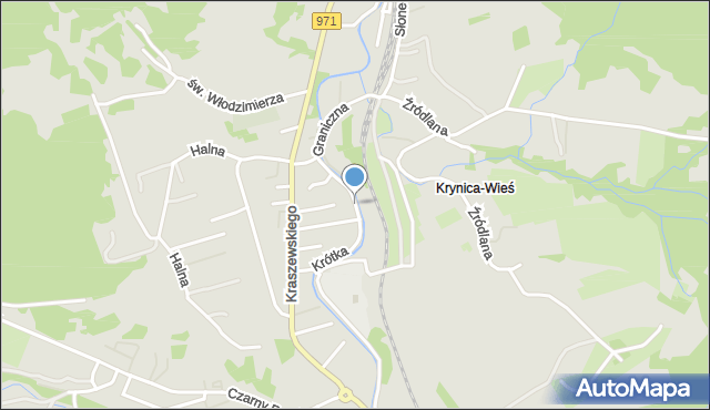 Krynica-Zdrój, Krótka, mapa Krynica-Zdrój