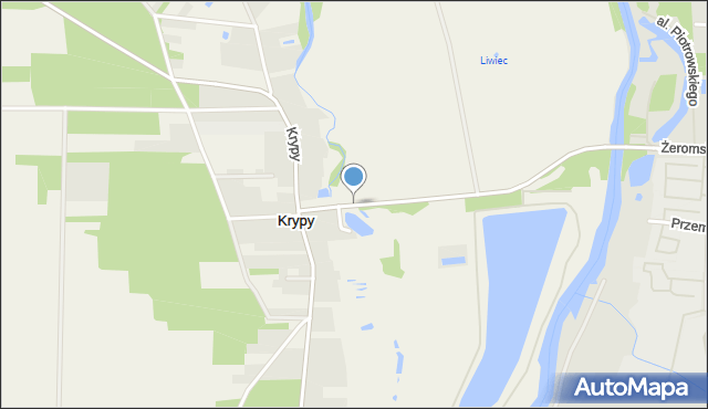 Krypy gmina Liw, Krypy, mapa Krypy gmina Liw