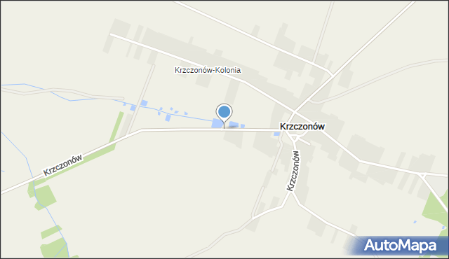 Krzczonów gmina Drzewica, Krzczonów, mapa Krzczonów gmina Drzewica