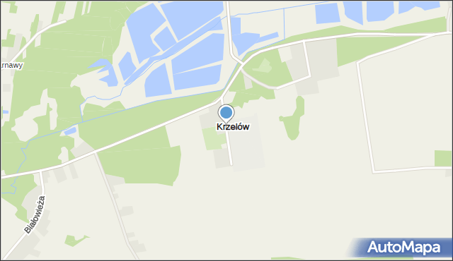 Krzelów gmina Sędziszów, Krzelów, mapa Krzelów gmina Sędziszów