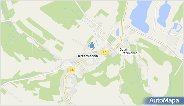 Krzemienna gmina Dydnia, Krzemienna, mapa Krzemienna gmina Dydnia