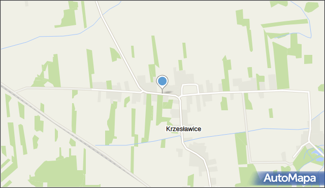 Krzesławice gmina Rusinów, Krzesławice, mapa Krzesławice gmina Rusinów