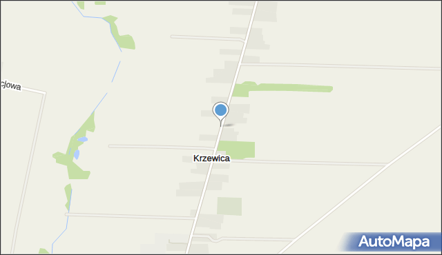 Krzewica gmina Międzyrzec Podlaski, Krzewica, mapa Krzewica gmina Międzyrzec Podlaski