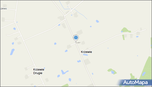Krzewie gmina Lubień Kujawski, Krzewie, mapa Krzewie gmina Lubień Kujawski
