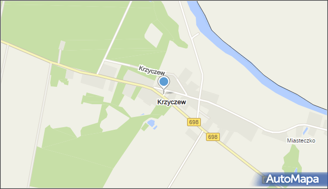 Krzyczew, Krzyczew, mapa Krzyczew