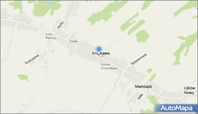 Krzykawa, Krzykawa, mapa Krzykawa