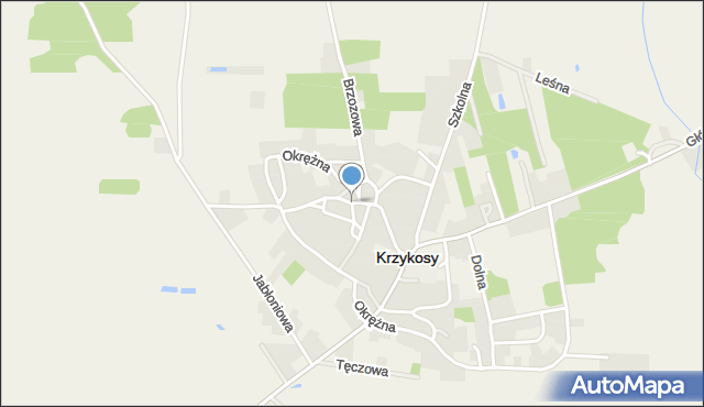 Krzykosy powiat średzki, Kręta, mapa Krzykosy powiat średzki