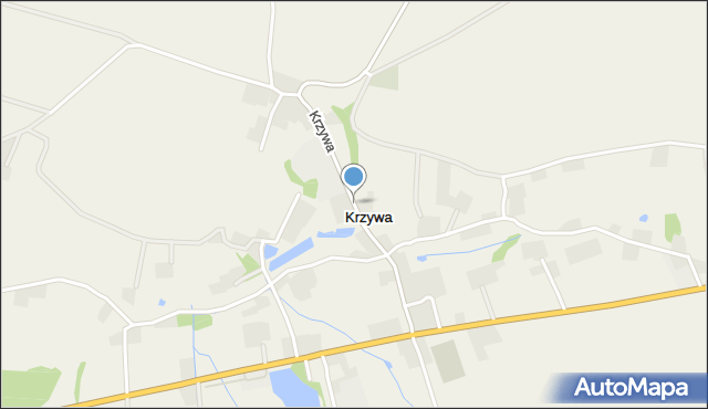 Krzywa gmina Chojnów, Krzywa, mapa Krzywa gmina Chojnów