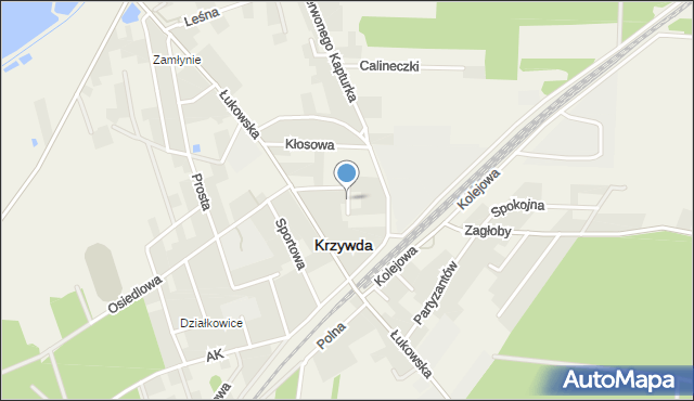 Krzywda powiat łukowski, Krzywda, mapa Krzywda powiat łukowski