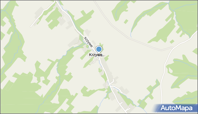 Krzywe gmina Dydnia, Krzywe, mapa Krzywe gmina Dydnia